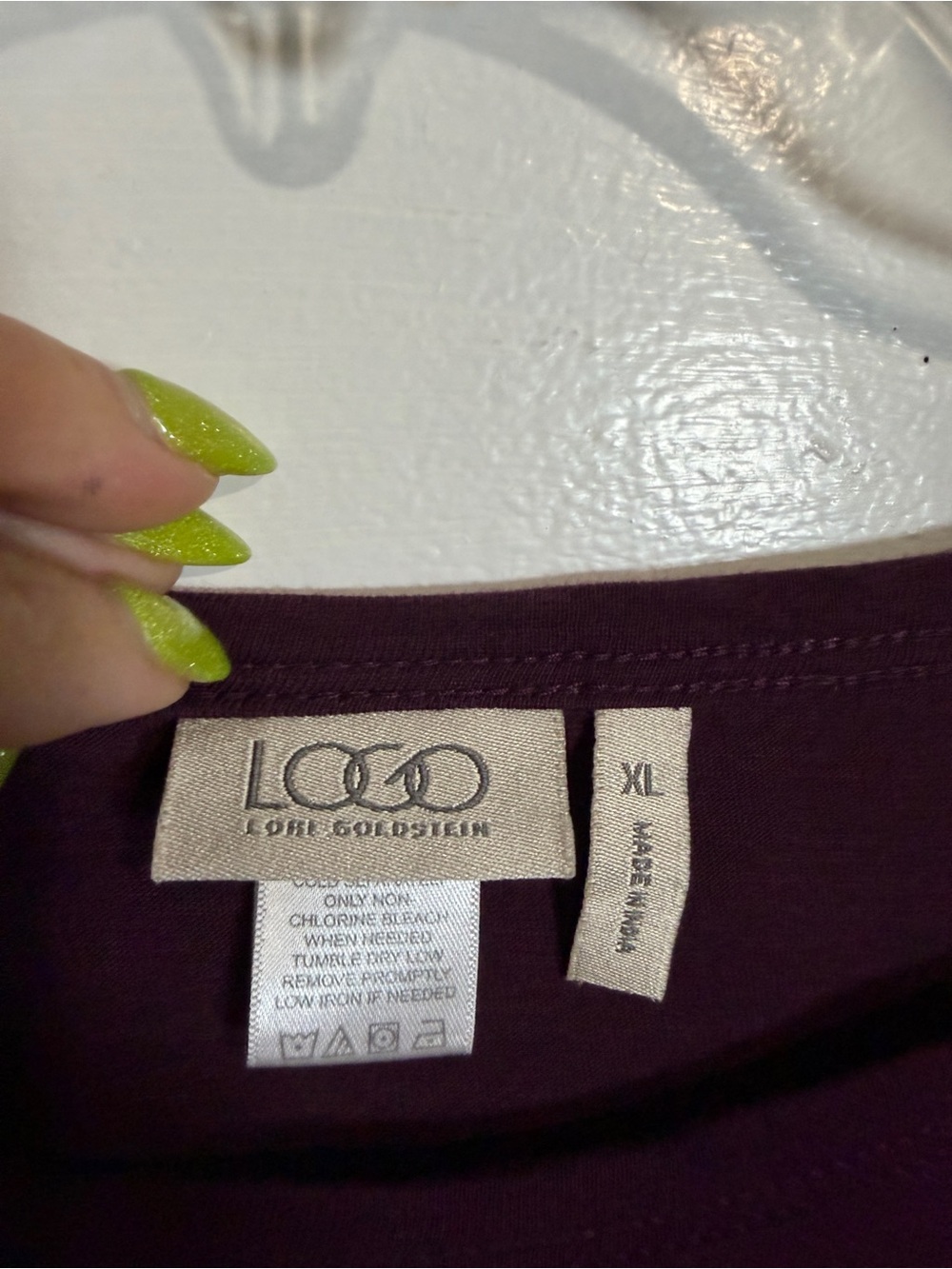 LOGO Lori Goldstein Long Sleeve Tunic Top Bundle Plum Purple & Gray Flowy XL - Picture 15 of 17